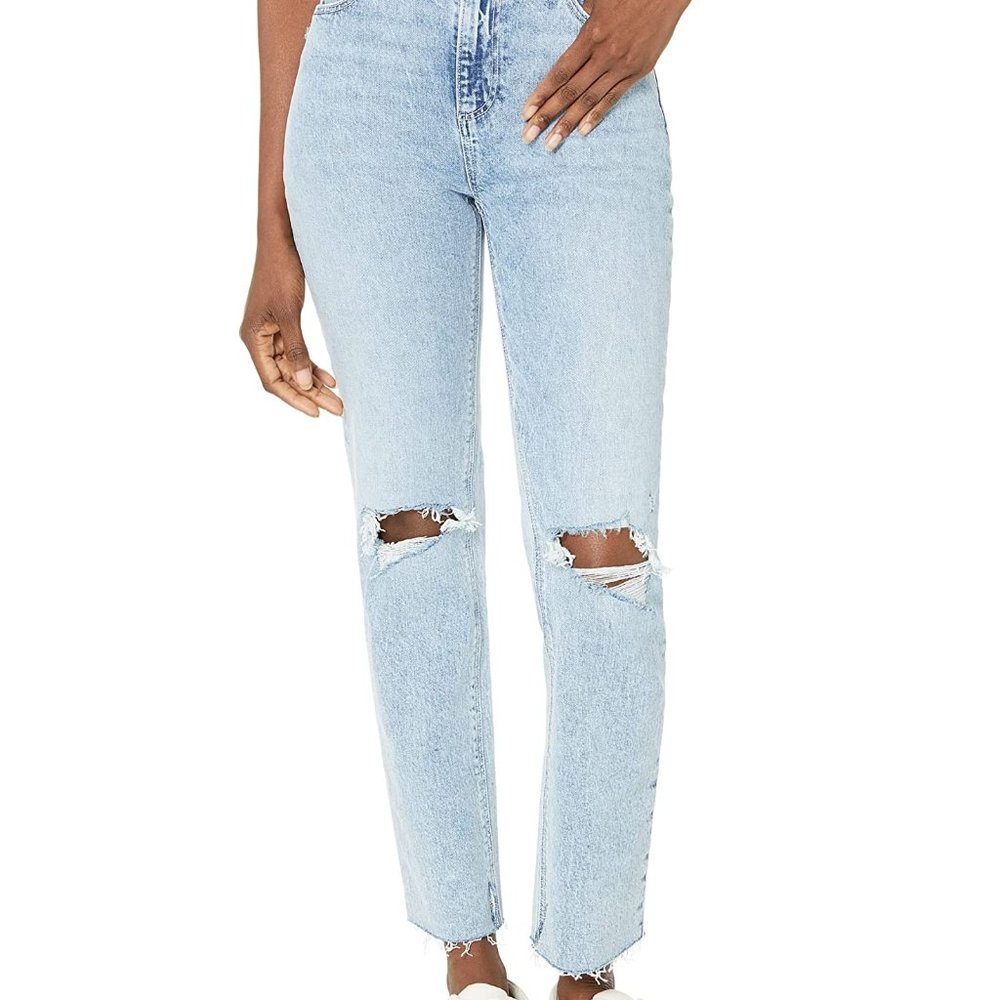 Paige Stella Raw Inseam Slit Raw Hem in Louella Destructed size 32